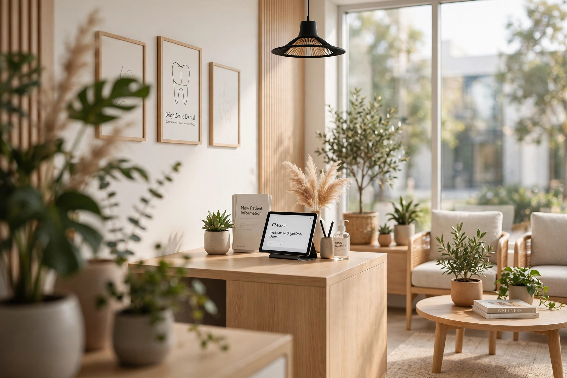 Bright modern dental clinic reception